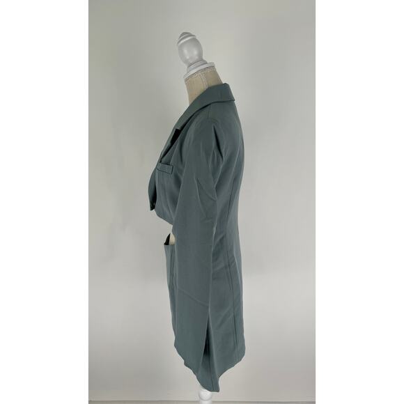 Aria Cove Long Sleeve Cut Out Blazer Mini Dress Womens Size 6 Teal Blue New - Picture 5 of 13